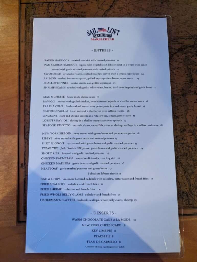 Maddie’s Sail Loft menu 5